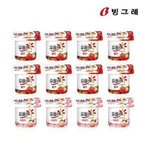 빙그레 요플레 딸기 85g 8개+복숭아 85g 4개