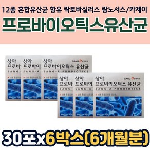 우리가족 프로바이오틱스 유산균 LACTOBACILLUS PROBIOTICS 12종 혼합 락토바실러스 플란타룸 30포X6, 60g, 6개