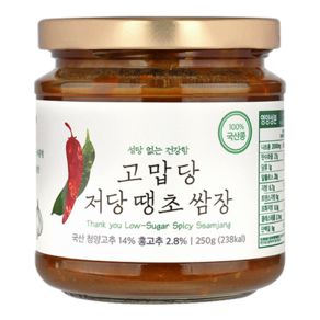 고맙당 저당 땡초 쌈장 250g 당류 1g 알룰로스 국산콩 청양고추 매운쌈장, 1개