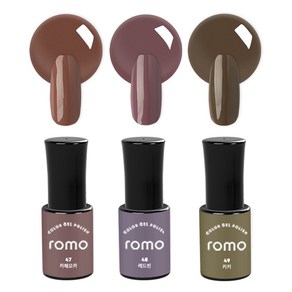 로모 젤네일 3종 묶음 세트 컬러젤 셀프네일아트 재료, 1개, 15g, ROMO, 로모3종-17번 47+48+49