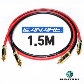 CANARE 카나레 GS-6 REAN GOLD RCA + 뉴트릭 리안 금도금 인터 케이블 1.5M, 1개