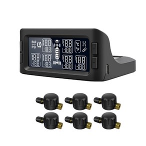 Lancol 전문 화물차 트럭용 TPMS 타이어 공기압 모니터링 15bar 200Psi 특수설계 6개 센서 과열방지 안전시스템