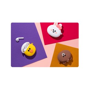 라인프렌즈 에어팟 AirPods 1세대 2세대 실리콘 케이스 페이스타입