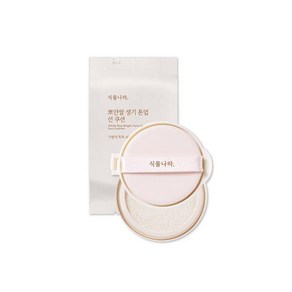 식물나라 뽀얀쌀 생기 톤업 선 쿠션 리필 2개입 (01 뽀얀 화이트), 1개, 15g