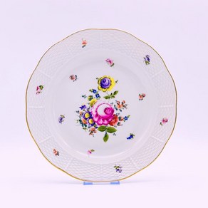 Antique 헤렌드 부케 오브 플라워 Bouquet of Flowes 25cm 핸드페인팅 접시 헝가리 명품그릇 정갈한상차림 플레이팅, 1개