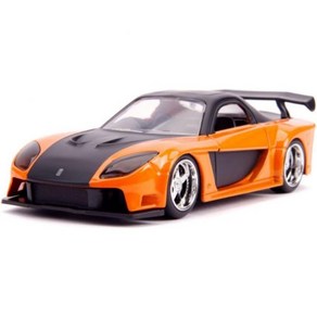 Jada Toys 드리프트 카트 좌우 스윙 해외 액세서리 장난감 빠르고 분노의 132 한이 만든 마쓰다 RX7 다이캐스트 자동차 및 성인용, 1개