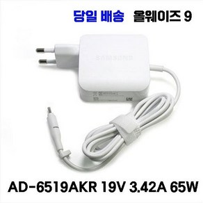 삼성 정품 충전기 65W(19V-3.42A) W16-065N4D AD-6519AKR NT950QAA, SAMSUNG NT930QAA, 1개