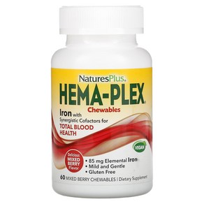 NatuesPlus (네이처스플러스) NatuesPlus Hema-Plex 믹스 베리 60 개입, 1개, 60정