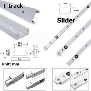 T트랙 티트랙 테이블 톱 마이터 슬라이더 T 슬롯 트랙 알루미늄 합금 DIY 목공 라우터