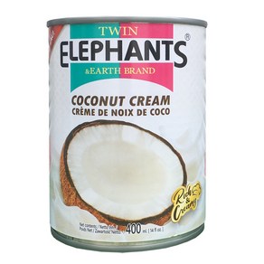 [태국] TWIN ELEPHANTS 코코넛 크림 통조림 400ml / COCONUT CREAM 파스타 커리 카레 비건 글루텐프리