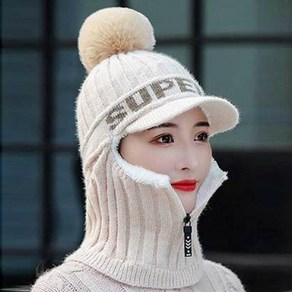 아트박스/익스트리모 Muje Invieno knit 올인원 넥지퍼 방울챙모자 3컬러