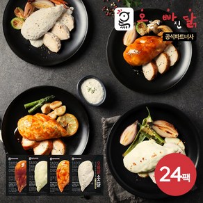 [오빠닭] 시그니처 소스닭 닭가슴살 4종, 숯불바베큐맛24팩, 100g, 24개