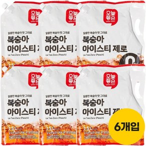 오늘좋은 복숭아 아이스티 제로 1.5L, 6개, 1.5ml