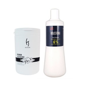 코겐 플렉스 탈색약 500ml + 웰라 산화제 6% 960ml, 1세트