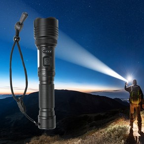 대경몰 G02 단품 고휘도 C-type led 충전 줌기능 자석거치 후레쉬 보조베터리기능 18650(별매)전용 등산등 낚시등 캡핑등 휴대용 손전등 비상등 라이트, 1개, 블랙