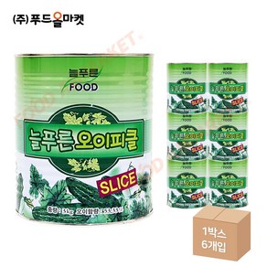 푸드올마켓_ 늘푸른 오이피클 슬라이스 3kg 한박스 (3kg x 6ea), 6개