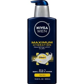 NIVEA MEN 최대 수분 바디 로션 남성용 3in1 영양 16.9 Fl Oz Bottle, 500ml, 1개