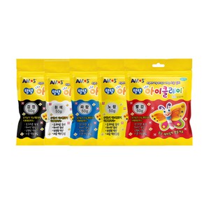 아모스 탱탱 아이클레이 키즈 50g 10색 세트, 5색 세트(검정,노랑,파랑,빨강,흰색), 1개