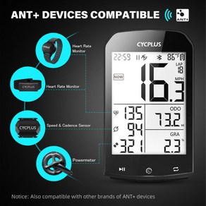 이런샀네 GPS 자전거 컴퓨터 무선 CYCPLUS M1 속도계 주행 거리계 블루투스 5.0, 1개