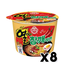 오뚜기 열려라참깨라면 큰컵 컵라면 110g x 8개