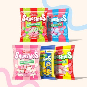 영국 스위즐스 젤리 스쿼시 드럼스틱 세트 Swizzels Squashies Dumstick, 140g, 5개