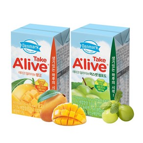 [동원] 덴마크 테이크얼라이브 망고 24개입 + 머스캣청포도 24개입, 48개, 120ml