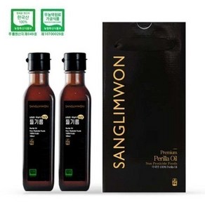 국내산100% 고소한 들기름 2병 선물세트 (원료가공식품인증)180mlx2병, 2개, 180ml