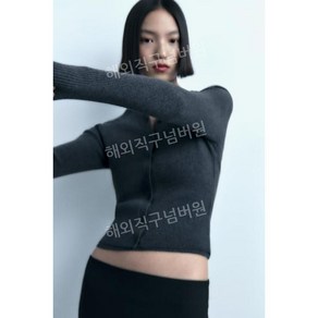 ZARA 가을 여성 라운드 긴팔 니트 골지 가디건