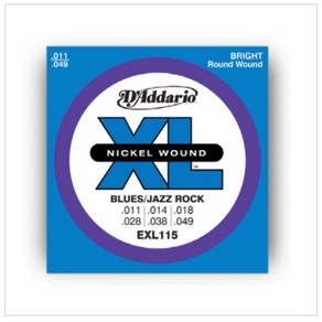 Daddaio EXL115 Nickel Wound Medium/Blues-Jazz Rock 11-49, 1개