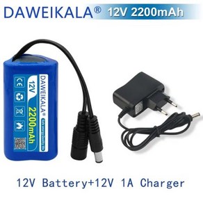 18650 리튬 배터리 팩 용량 12V 충전식 배터리 12V 30000mAh DC 12.6V 30Ah CCTV 캠 모니터 충전기 포함, 01 1개 3S1P, 1개