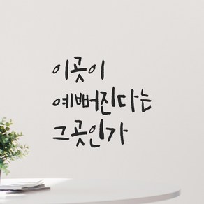 모노먼트 인테리어 포인트 그래픽 캘리그라피 레터링 스티커 - 이곳이 예뻐진다는 그곳인가, LC-059, 검정