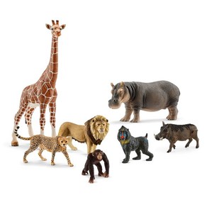 슐라이히 동물 피규어 세트 리얼 야생동물 모형 7종 장난감 인테리어 소품 Schleich, 아프리카의 동물 번들