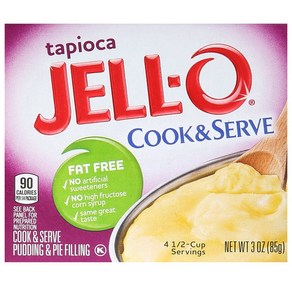 JELLO 젤로 타피오카 Cook & Seve 무지방 푸딩 파이 필링 85g 3팩 디저트, 3개