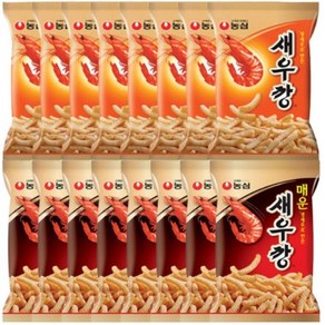 새우깡+매운새우깡, 16개, 90g