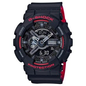 [지샥(G-SHOCK)] 남여공용 빅페이스 시리즈 GA-110HR-1ADR 콤비네이션 모델 캐주얼 시계 블랙 레드포인트