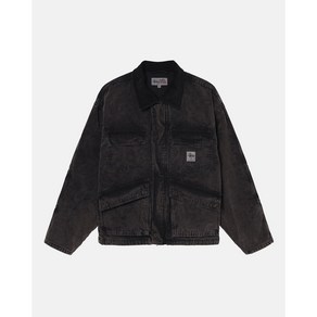 [국내/하루배송] Stussy 스투시 워시드 캔버스 샵 자켓 블랙 115589