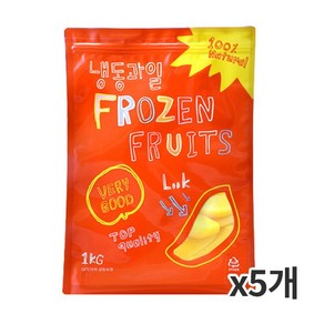 냉동 복숭아 슬라이스, 1kg, 5개