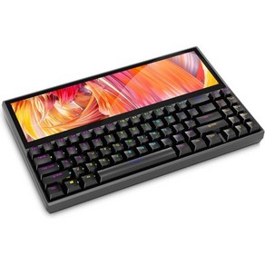 기계식 키보드 내장 12.6인치 터치스크린 컴팩트 71키 RGB LED 백라이트 NKey Mac Windows Android용 다기능 분할 화면 키보드 Black