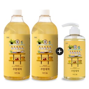 자연그램 주방세제 리필 1000ml 2개 + 본품 500ml 1개, 1세트