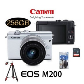 캐논 EOS M200+15-45MM IS STM KIT+LCD보호필름+크리닝킷+SD16GB 풀패키지 미러리스카메라, 블랙32G패키지