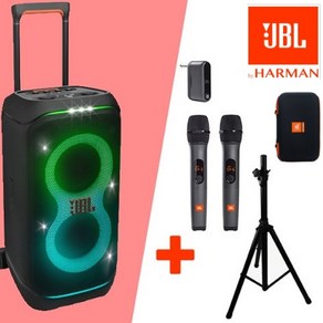 JBL PARTYBOX STAGE320 파티박스320 PARTYBOX320 블루투스 스피커+AS3 무선마이크(LCD창)행사용+스피커스탠드 세트+AS3 전용 파우치증정