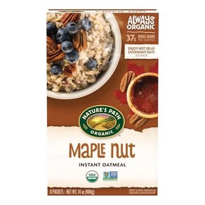 Nature's Path Organic Instant Hot Oatmeal Maple Nut 14 O Nature's Path 유기농 인스턴트 핫 오트밀 메이플 너트 14온