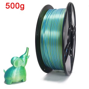 1kg/500g/250g 3d 프린터 필라멘트 PLA 1.75mm 실크 이중 색상 승화 3D 인쇄 재료 2 색 실키 바이 컬러 pla, 05 Yellow blue- 500g