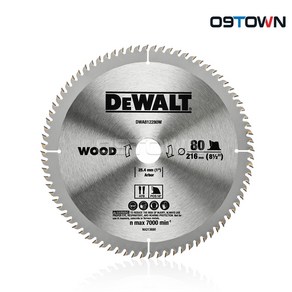 디월트 DWA812280W 씬 커프 원형톱날 216x25.4mm 목재용 80T, 1개