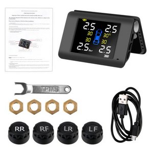 태양열 TPMS 자동차 타이어 압력 모니터링 시스템 4 외부 또는 내장 센서 LED 디스플레이, 1개