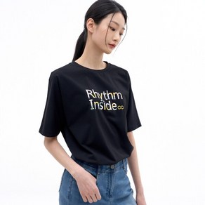 [지센] 프린트 돌먼 반팔 티셔츠 LSTSN372_BK