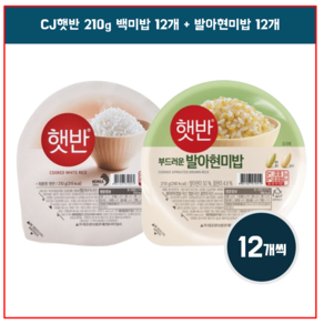 CJ햇반 210g 12개 + 발아현미밥210g 12개, 1세트