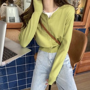 쪼예 데일리 마카롱 긴팔 니트 숏 가디건 6color