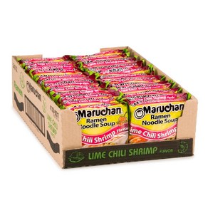 Mauchan Ramen Lime Chili Shimp Flavo 3.0 Oz Pack of 24 마루찬 라면 라임 칠리 새우 맛 3.0 온스 24개 팩, 1개, 85g