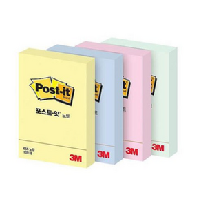 3M 포스트-잇 파스텔노트 656 포스트모음(51mmX76mm), 애플민트(100매), 1개